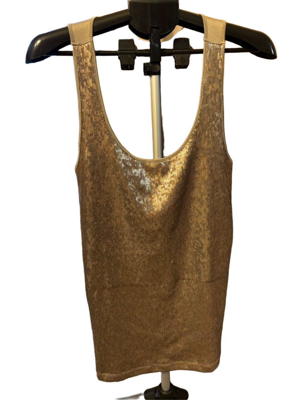 Elie Tahari Iridescent Sequin Tank Top in Bronze